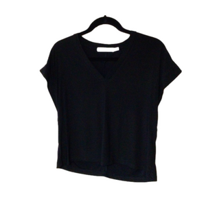 Bishop + Young Black Boxy Cap Sleeve Top S Soft
